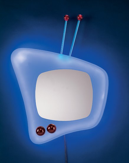 Neon TV Wall Mirror - Blue Item # WB-NWM TV-B