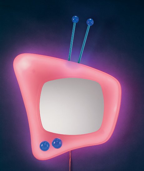 Neon TV Wall Mirror - Pink Item # WB-NWM TV-PK