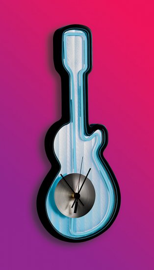 Neon Guitar Clock - Blue Item # LS-C-GUITAR-BU