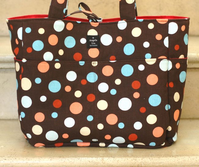 Chocolate Brown RETRO Dots Diaper Bag