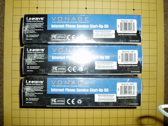 PAP2 v1 Linksys Internet Phone Adapter with 2 Ports for Voice-over-IP phone adapter