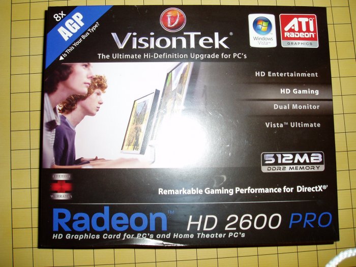 BRAND NEW VisionTek HD 2600 PRO AGP Video Card with 2DVI