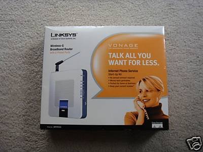 LINKSYS WRTP54G WIRELESS-G ROUTER 2 PHONE PORTS VONAGE AND Unlockable Easily