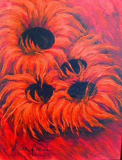 Fiery Sunflowers