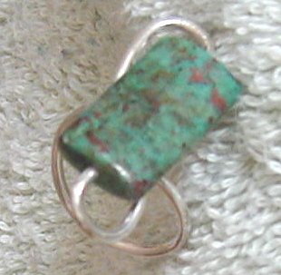 silver, turquoise sculpted ring