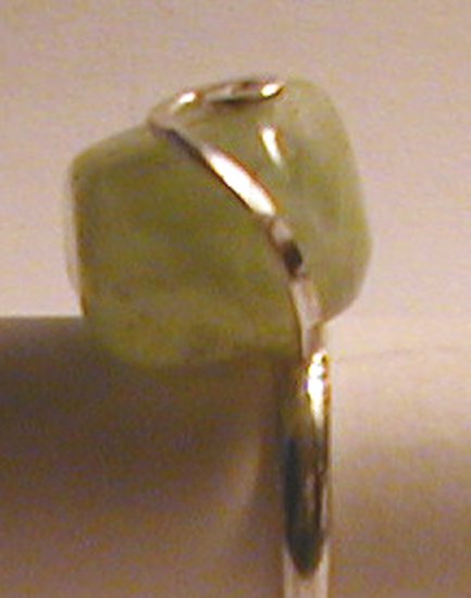 silver, green topaz ring
