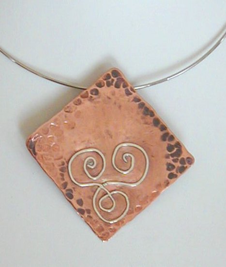 hammered copper pendant