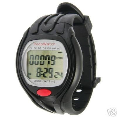 PEDOMETER DIGITAL WATCH W/ 7 DAY FITNESS DATA STORAGE