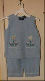 NWT size 6X 2 pc Spring Summer Light Blue Capri Set