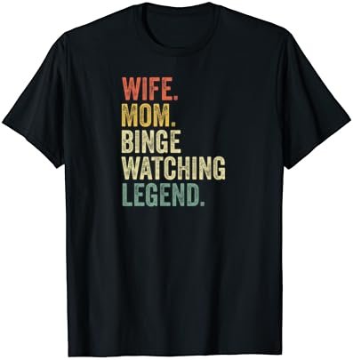 Binge Watching TShirt Funny Mom Gift Vintage TV Show T Shirt