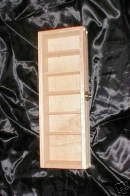 New Cherry Wood 18 Shot Glass Display Case Cabinet With Door