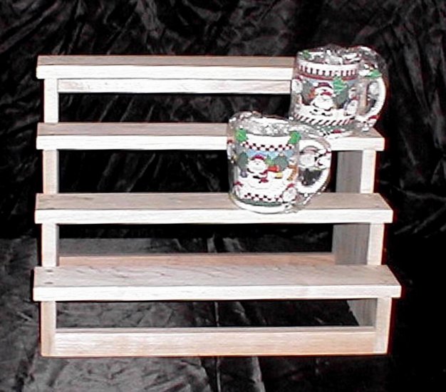 NEW Maple Wood StairCase SpaceSaver Display Shelf Curio
