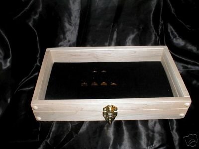 New Maple Wood Jewelry Ring Display Case for 7½x14 Inserts