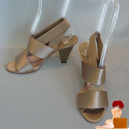 New Authentic Chloe Scarface Light Gray Satin Heels Shoes 39 / 8.5 $499