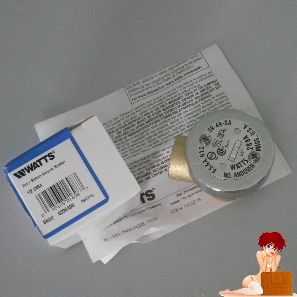 New Watts Series 288A Vacuum Breaker 1/2" SKU 0336400