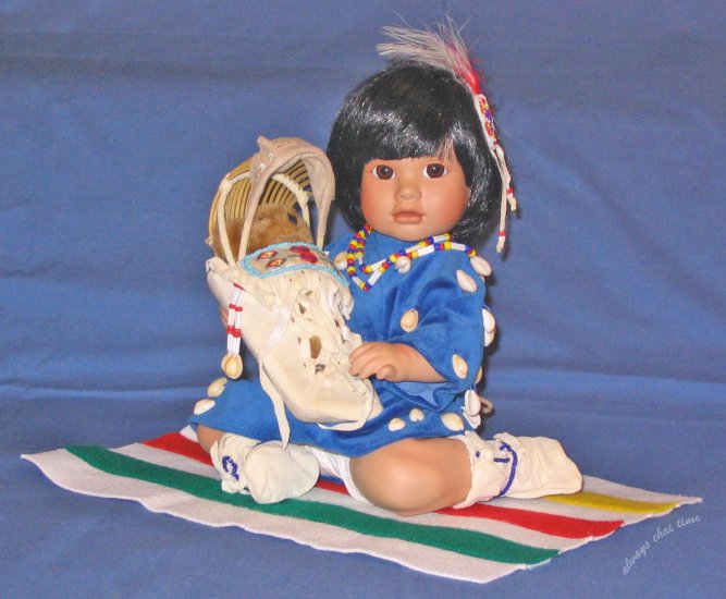 Porcelain Doll Little Fawn's Papoose native american by Carol Theroux from Georgetown