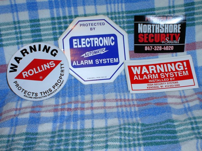 Security Alarm Window Stickers