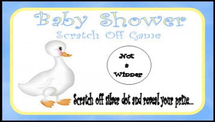 Baby Shower scratch off cards