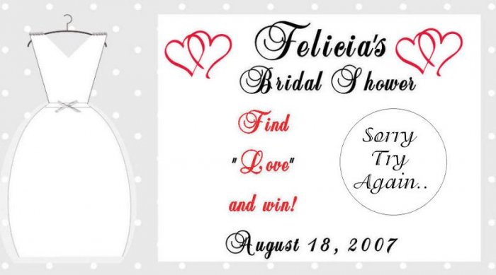 Bridal shower Scratch off cards