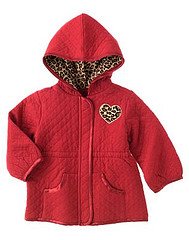 NWT gymboree 5T GLAMOUR KITTY red QUILTED JACKET coat LEOPARD
