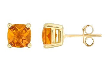 Citrine Cushion Cut 14K Yellow Gold Earrings! Directly from the manufacturer!!
