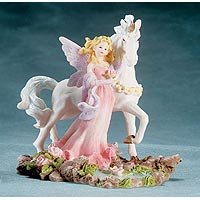 UNICORN AND FAIRY FIGURINE