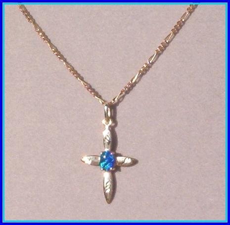 BLUE PAUA CAB 10Kt CROSS 18" Italian Figaro