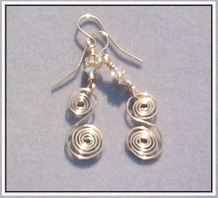 Gold Spiral & Swarovski Crystal Danglers