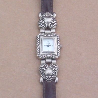 Antique Silver Satin CANNE LADIES WRIST WATCH Heart Tips SALE