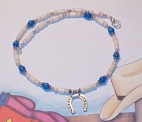 Southwest WOOD & TURQUOISE Horseshoe Necklace