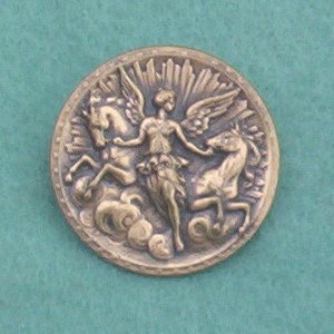 Antique Brass Repousse Angel Pin/Brooch... Art Nouveau Vintage Stamping