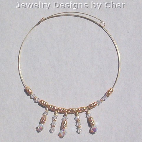 SWAROVSKI CRYSTAL GOLD CHOKER One Size