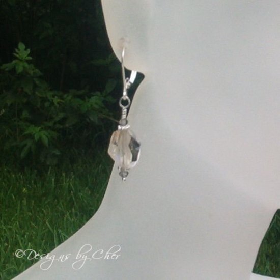 Silver Shadow Cosmic Crystal & Sterling Silver Leverbacks