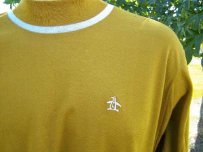 Vintage 60s Munsingwear Grand Slam Gold Penguin Pique Shirt L