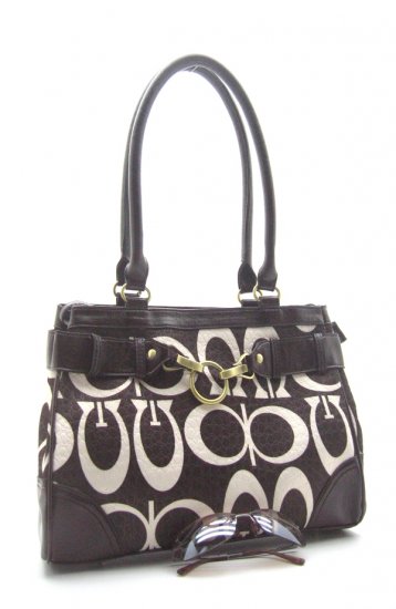 Monogram "G" Black & White Faux Leather Bag