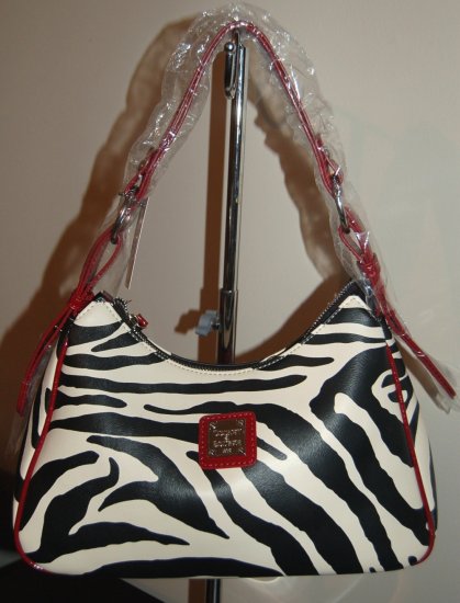 Designer Dooney Shoulder Zebra Print Faux Leather Bag
