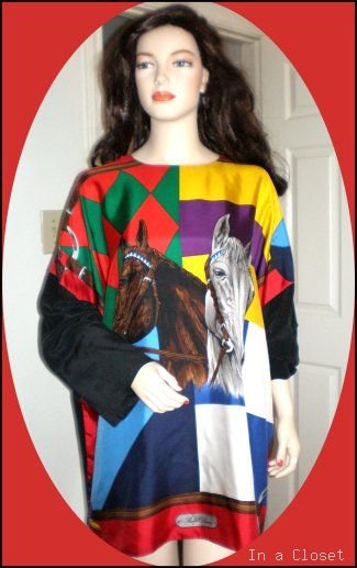 RALPH LAUREN Vintage Horse Equestrian Silks Logo'd Top