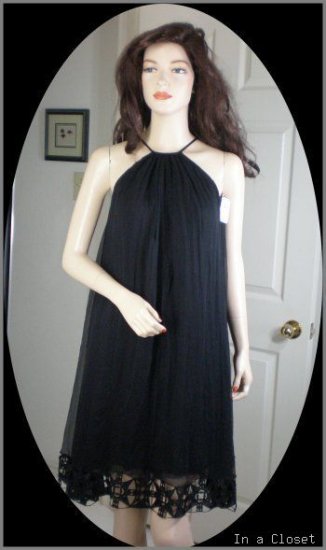 CATHERINE MALANDRINO Chiffon Cutwork Dress 2 NWT $425