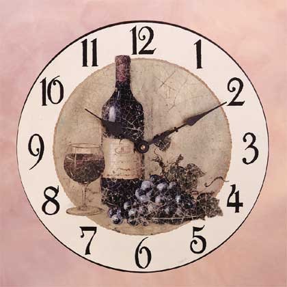 Wine And Grapes Wall Clock