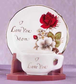 I Love You Mom Cup and Saucer