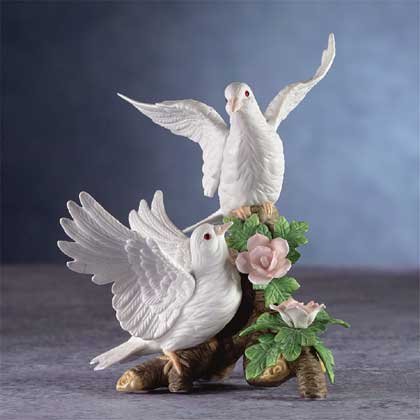 Doves on a Floral Branch