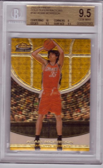 2005 2006 Adam Morrison Finest Gold Superfractor BGS 9.5 1/1