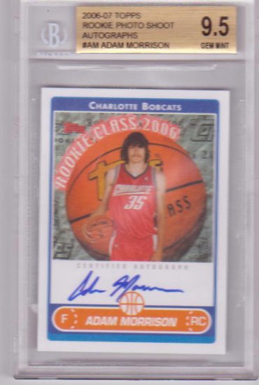 2005 2006 Adam Morrison Topps Rookie Photo Shoot Auto BGS 9.5/10