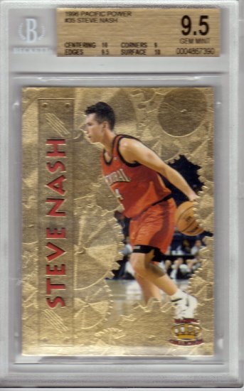 1996 1997 Steve Nash Pacific Power GOLD BGS 9.5 RC Rookie #35