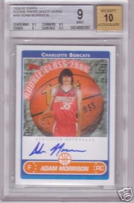 2006 2007 Adam Morrison Topps Rookie Photo Shoot BGS 9.0/10 Auto RC Rookie