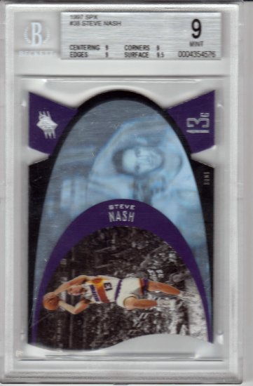1996 1997 Steve Nash SPX Premium Holographic Die Cut Blue BGS 9 RC Rookie