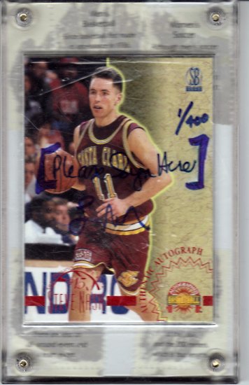 1996 Steve Nash Skybox Auto 1/400 First Card signed "Sign Here" RC Rookie 1/1