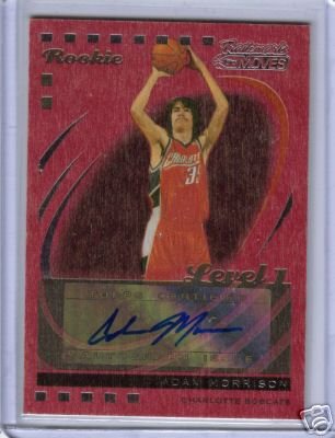 2007 208 Adam Morrison Trademark Moves Red Wood Auto 3/3