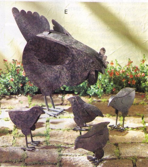 hen with chicks sculpture