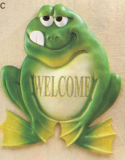 frog welcome plaque